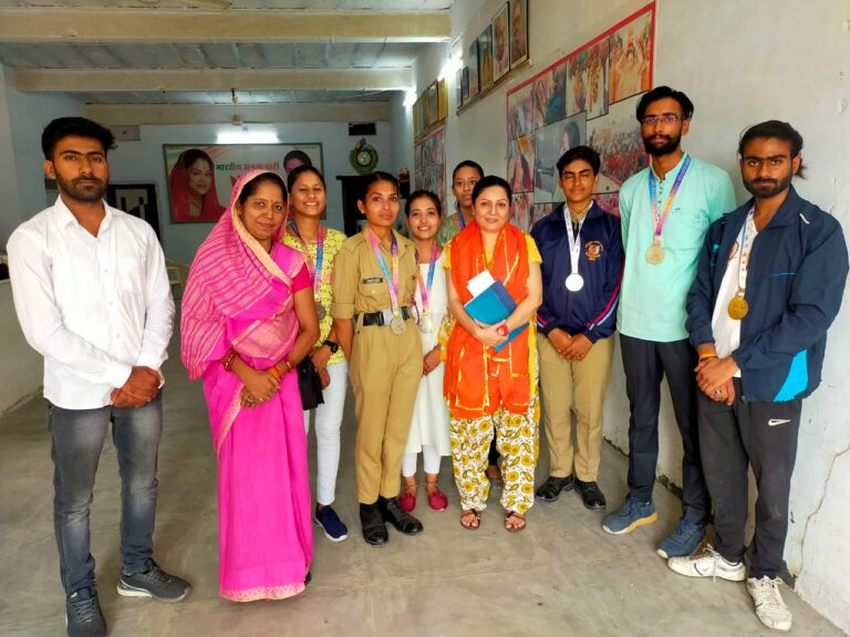मार्शल आर्ट्स मेडलिस्ट खिलाड़ी मिले विधायक सिद्धि बाईसा से