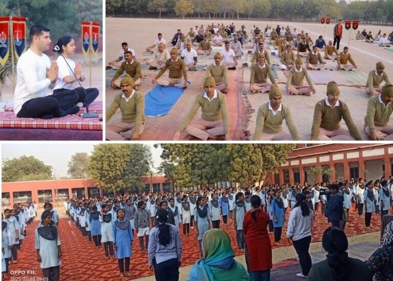 जिले के सवा पांच लाख विद्यार्थियों और शिक्षकों ने किया सूर्य नमस्कार