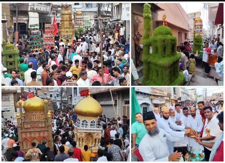 गमगीन माहौल में ताजियों को दी विदाई