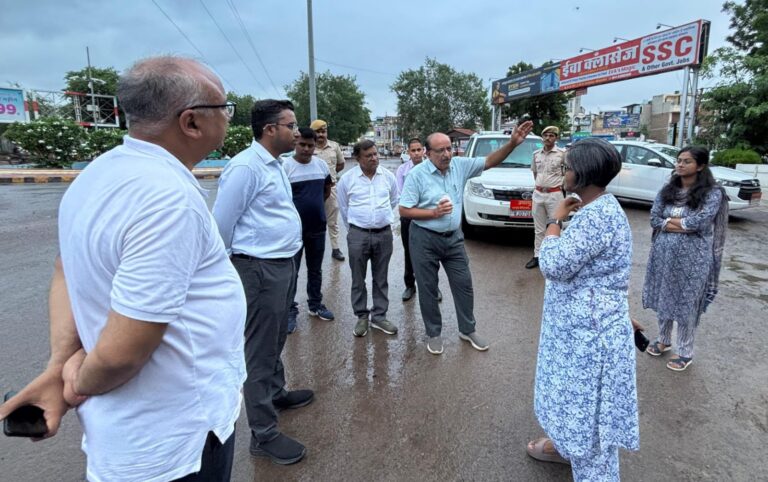 जिला कलेक्टर ने शहर में जलभराव क्षेत्रों का लिया जायजा