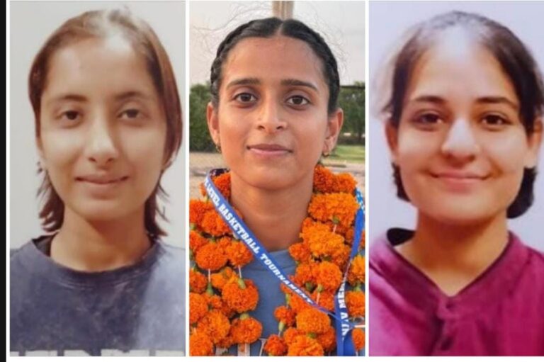 सादुल क्लब बास्केटबॉल अकादमी की 3 लड़कियों का ग्वालियर में दाखिला
