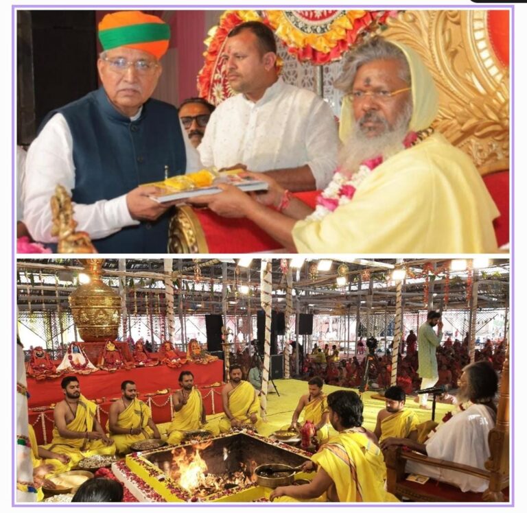 केंद्रीय मंत्री अर्जुनराम ने लिया जगद्गुरु वसंत विजयानंद गिरी महाराज से आशीर्वाद