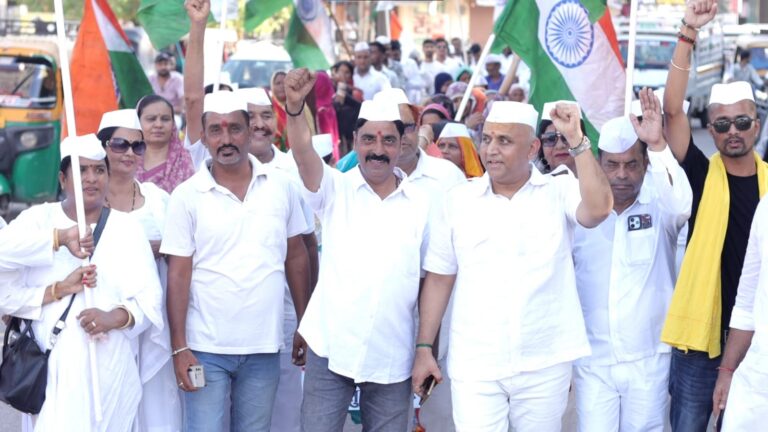अगस्त क्रांति दिवस पर कांग्रेस सेवादल ने निकाली पदयात्रा